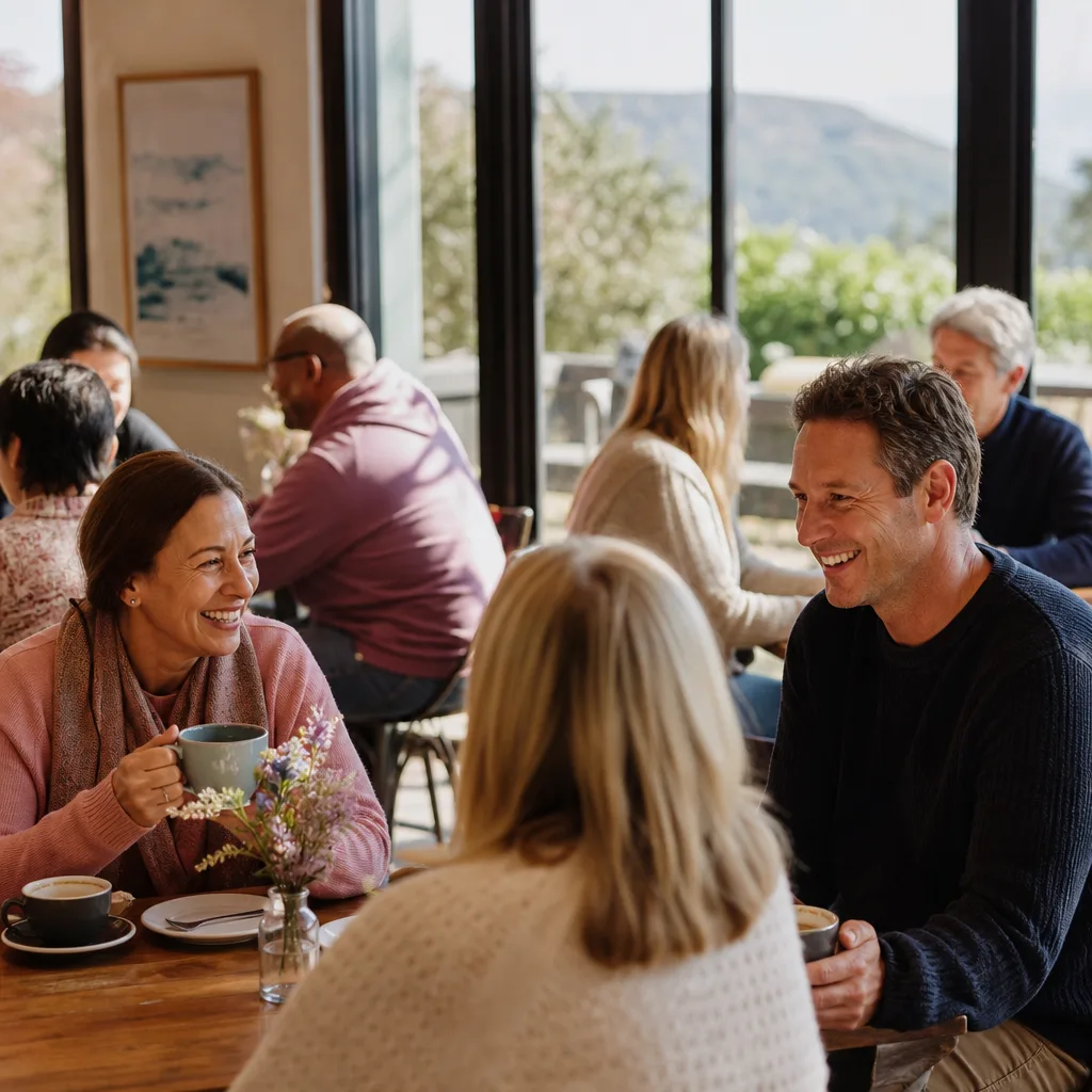 People introducing themselves at a casual Devon speed dating evening